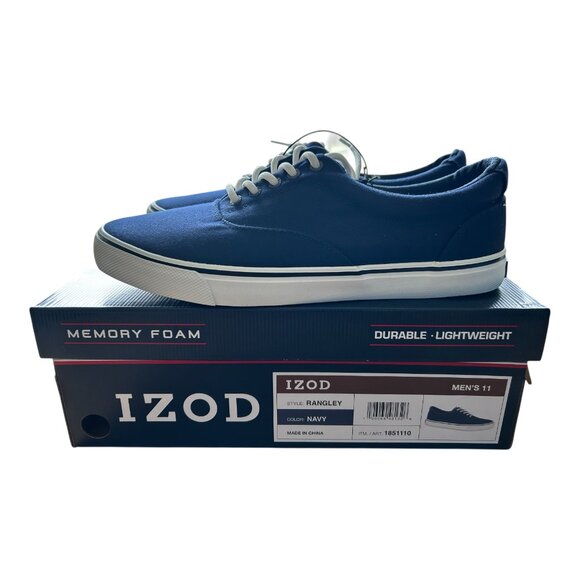 Izod Rangley Men's Lace Up Casual Canvas shoe Memory Foam Navy size 11 - Picture 8 of 10
